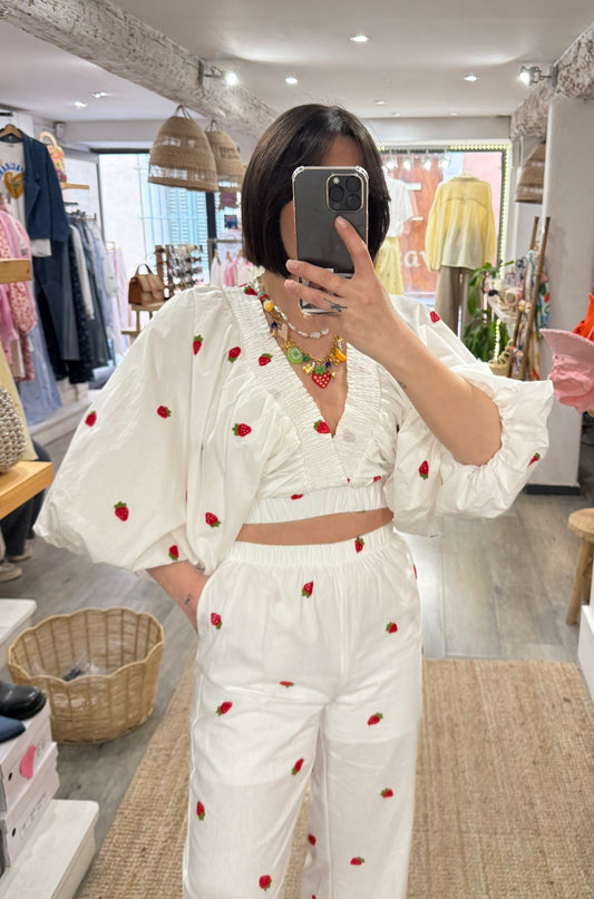 TOP ENSEMBLE FRAISE
