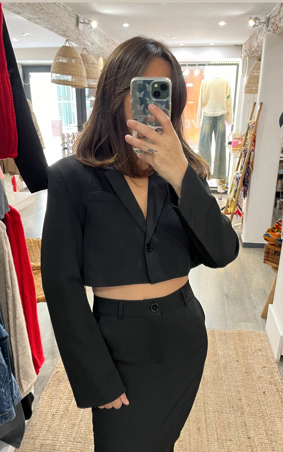 Blazer crop Noir