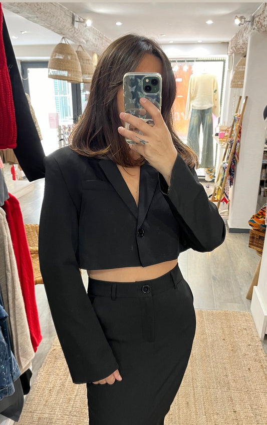 Blazer crop Noir