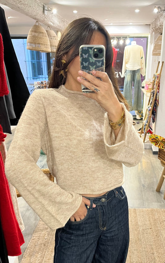 Pull dos nu Beige