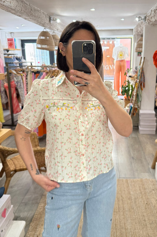 CHEMISE FLEURS LIBERTY ROSE
