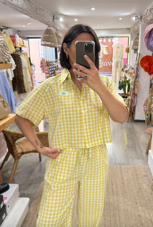 CHEMISE VICHY JAUNE « LOVELY » D’ENSEMBLE