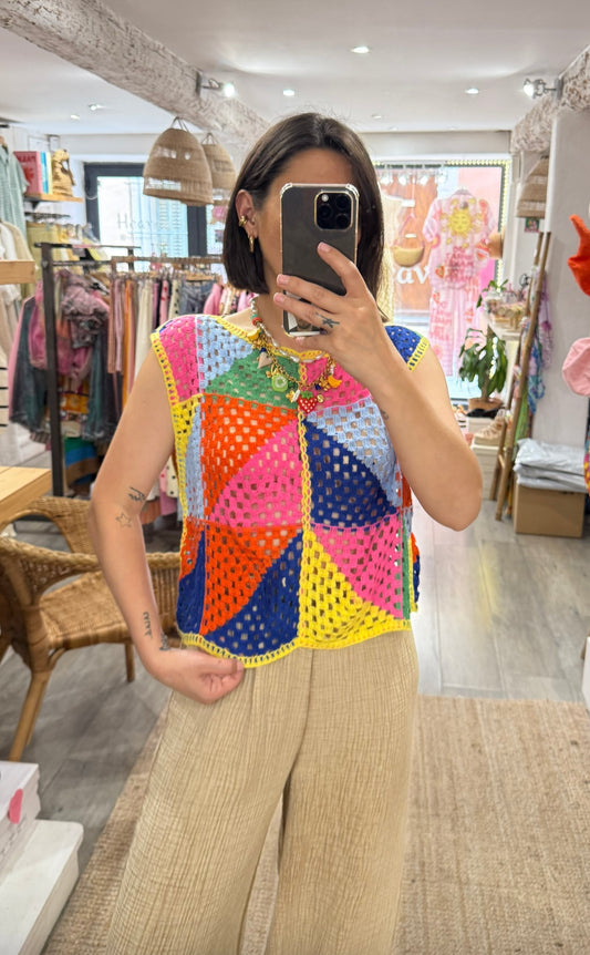 TOP CROCHET MULTICOLORE