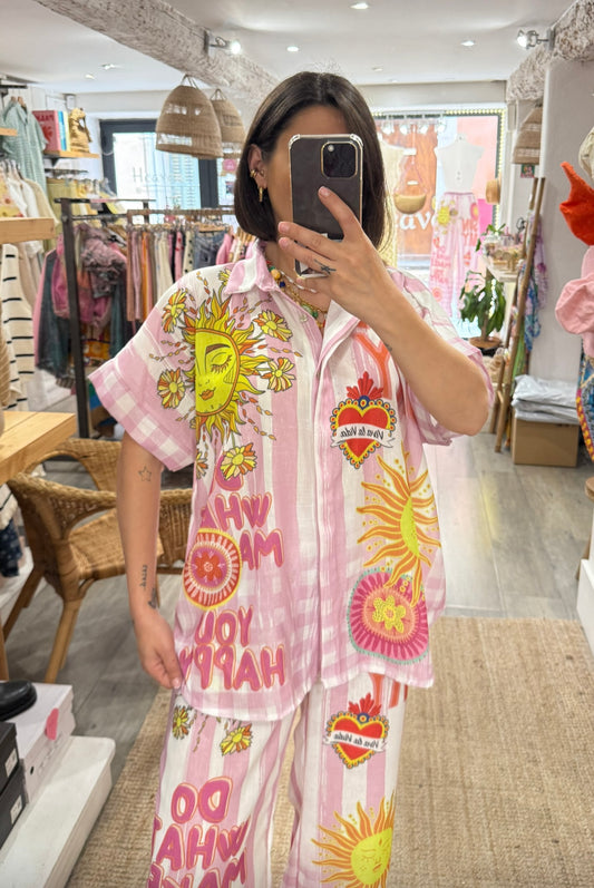 CHEMISE ROSE SOLEIL D’ENSEMBLE