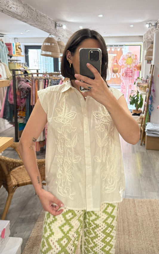 CHEMISE ÉCRU BRODÉE