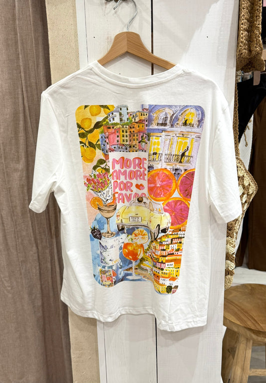 TEE SHIRT «  MORE AMORE POR FAVOR »