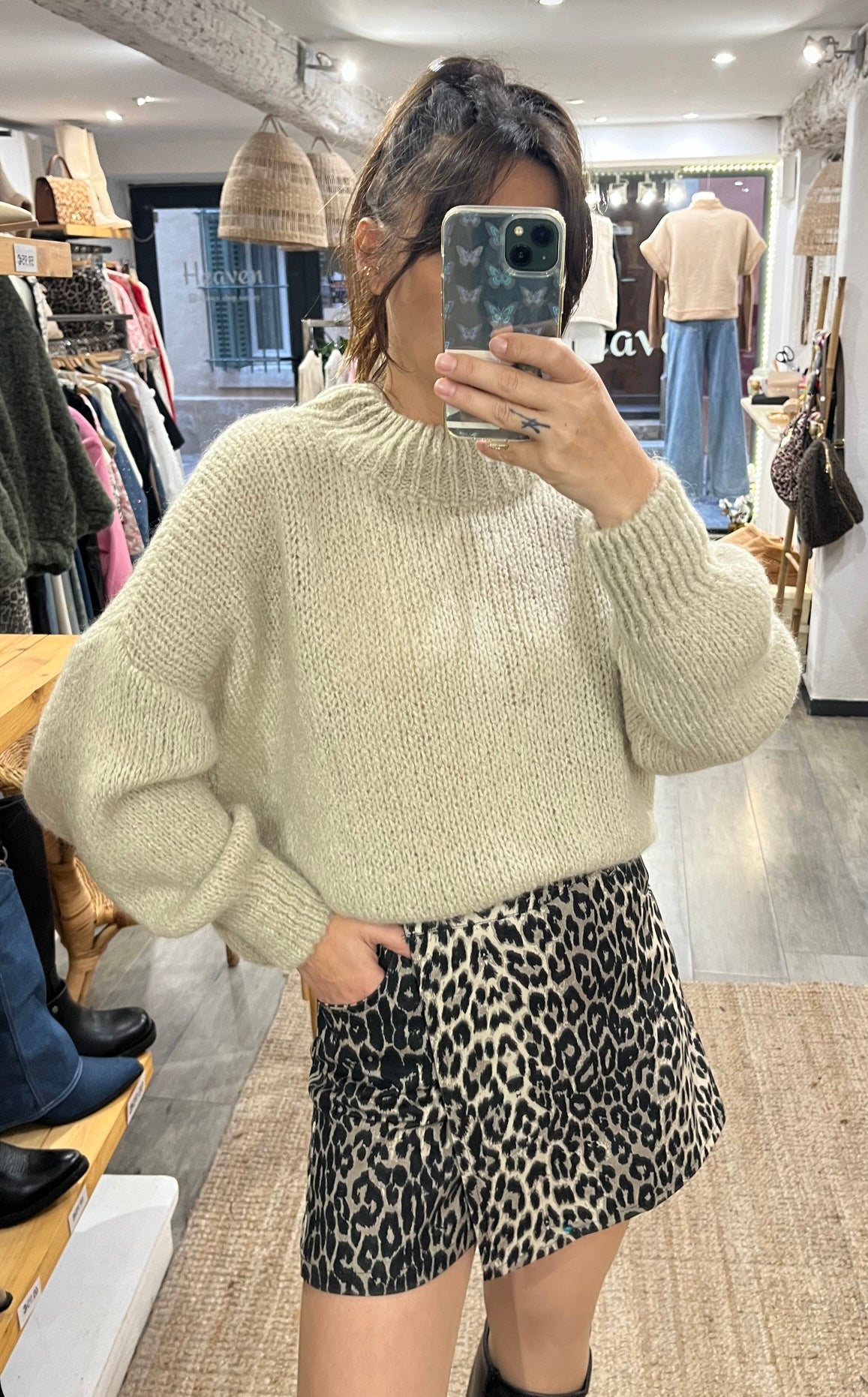 Pull maille basic Beige