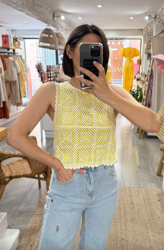 TOP CROCHET JAUNE