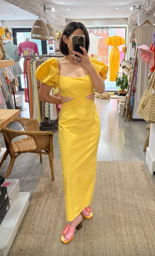 ROBE ÉCHANCRÉ JAUNE