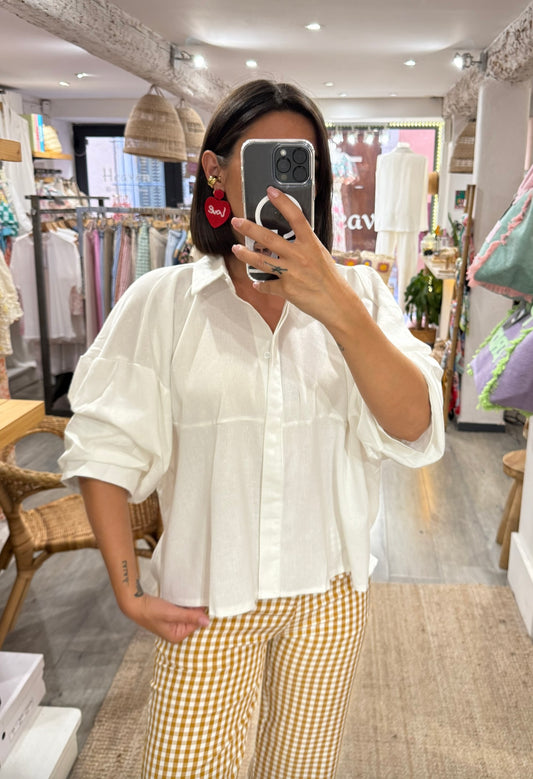 CHEMISE MANCHES BALLON BLANCHE