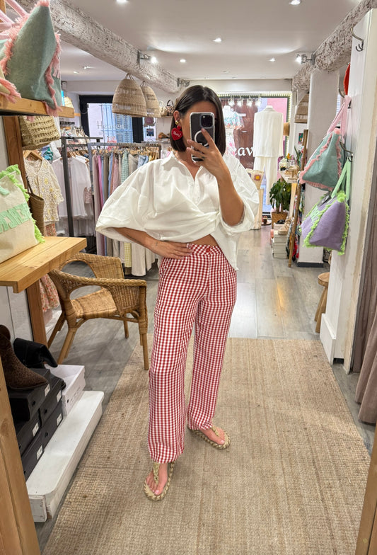 PANTALON VICHY ROUGE