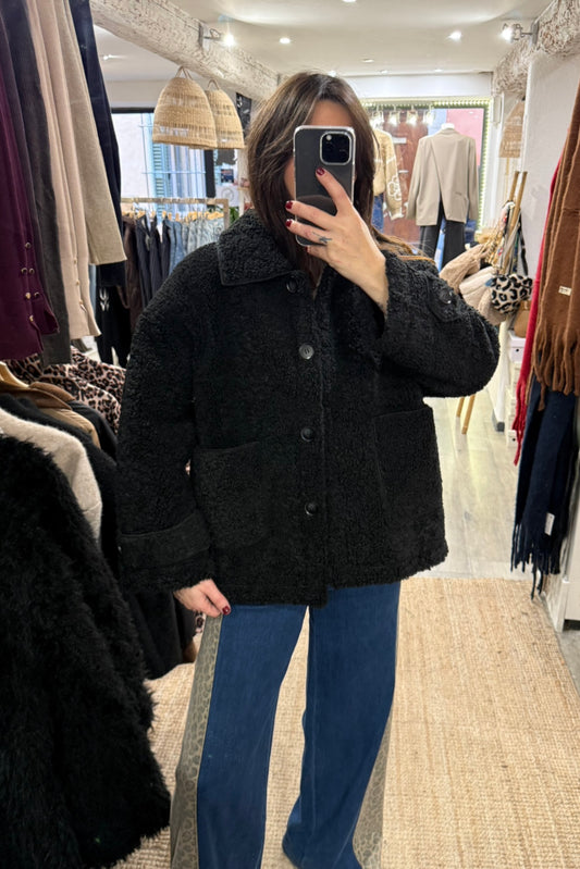 VESTE SHERPA NOIR