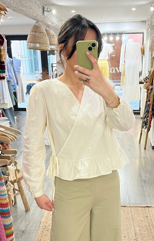 Blouse cache coeur Beige