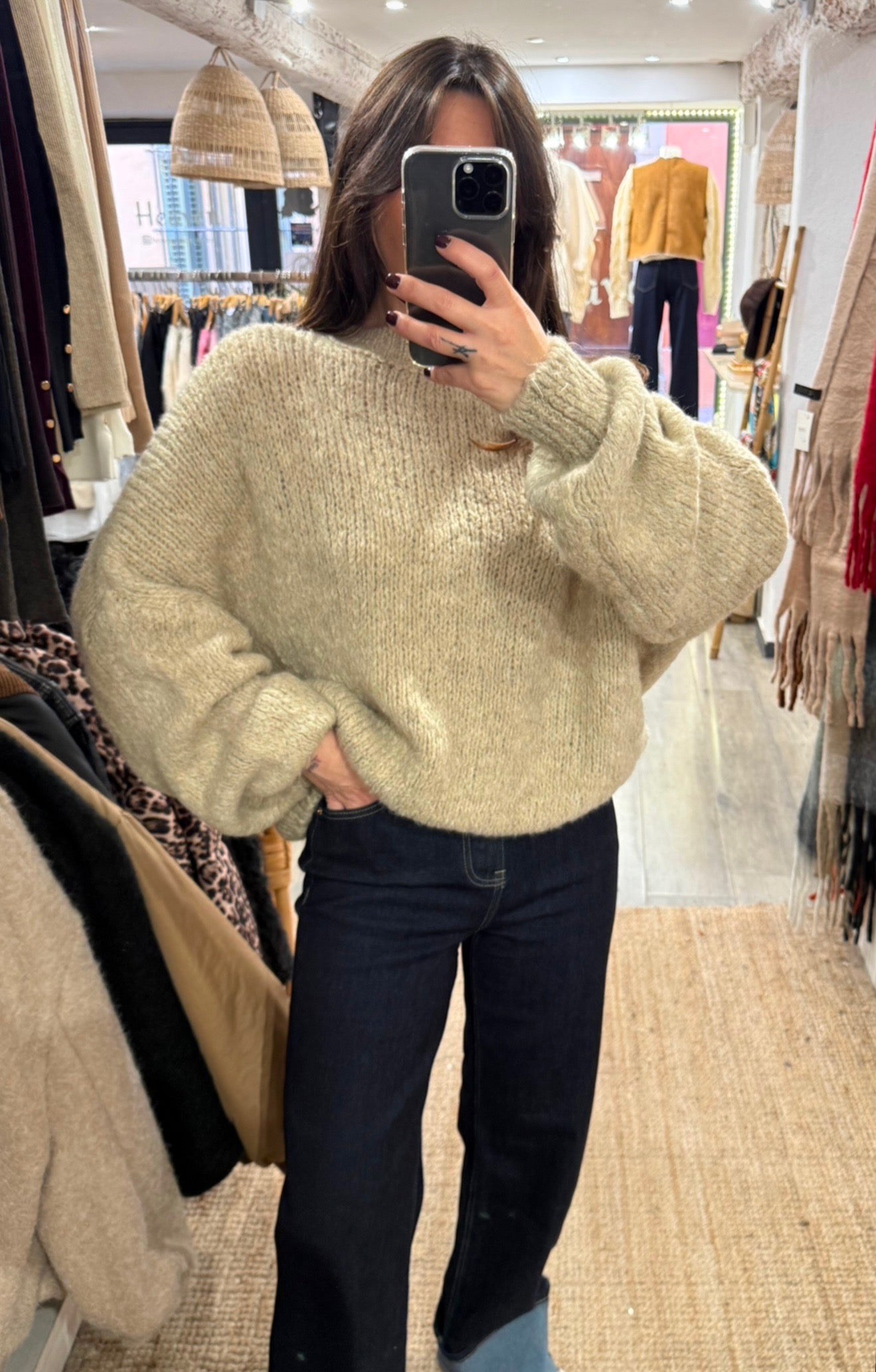 PULL BASIC BEIGE MAILLE