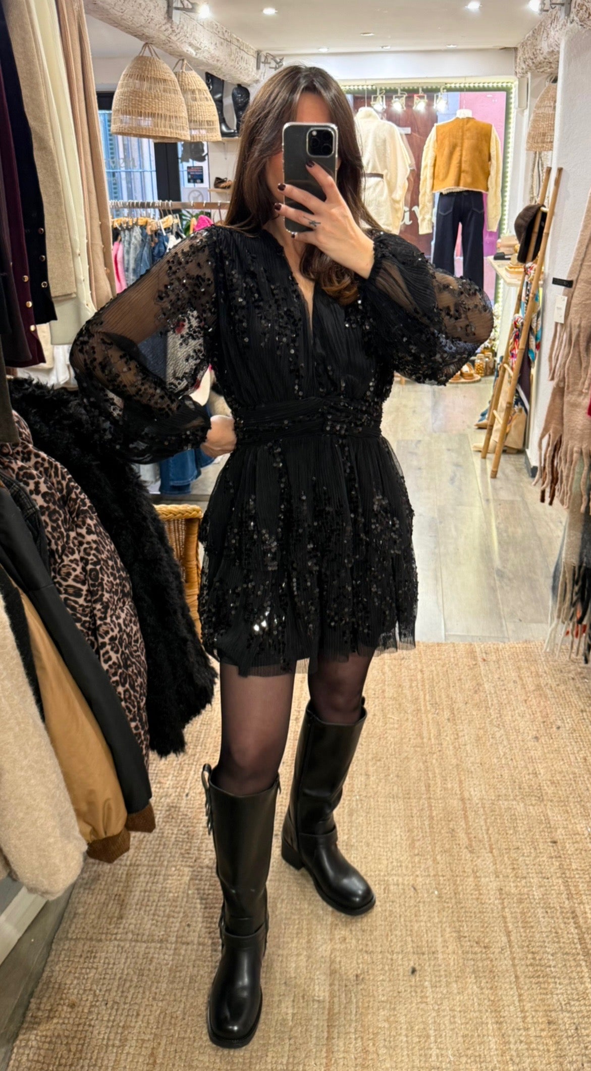 ROBE SEQUIN NOIR